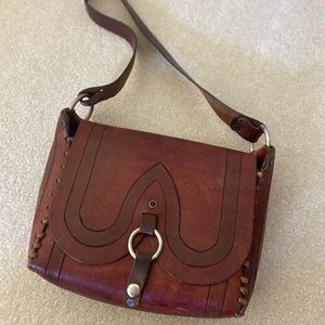 Vintage Hand tooled Brown Leather Bag